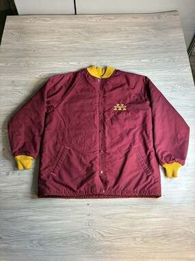 Eagle Athletic Minnesota Maroon Yellow Bomber Jacket